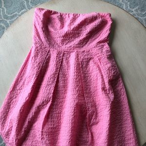 Bubblegum pink J. Crew strapless sundress 💕